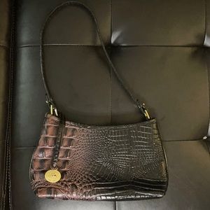 Brahmin black mauve overlay mini bag
